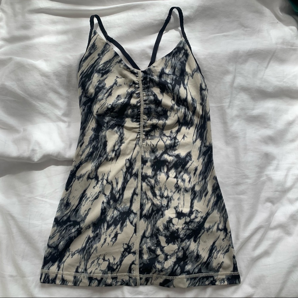 Lululemon Tie Dye Cross Back Tank Top in Black and Tan